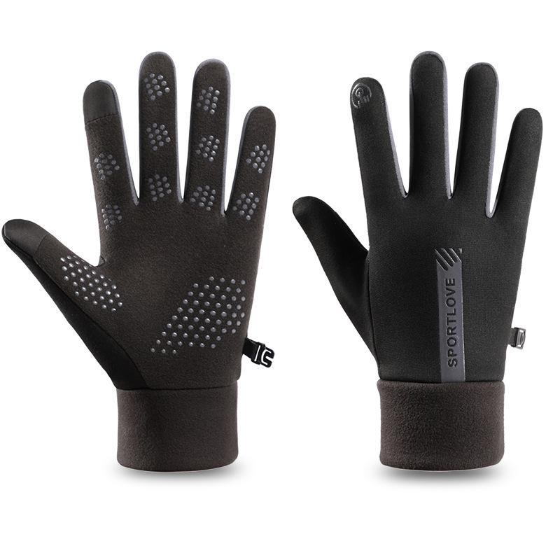 Unisex Winter Touchscreen Cycling Gloves: Velvet-Lined, Non-Slip, Windproof, Water-Repellent, Thickened for Cold Weather