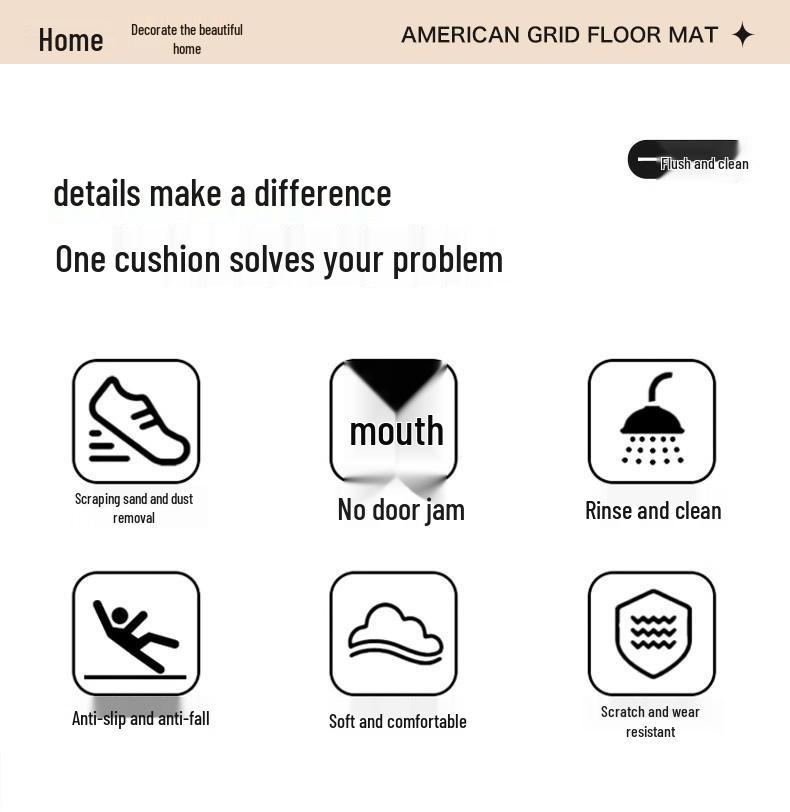 Cartoon Coir Door Mat: Cute, Anti-Slip, Dirt-Resistant, Dust Removal, Cuttable PVC Mat