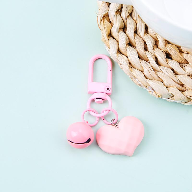 Colorful Cut-Away Love Keychain with Bell - DIY Couple Accessory
