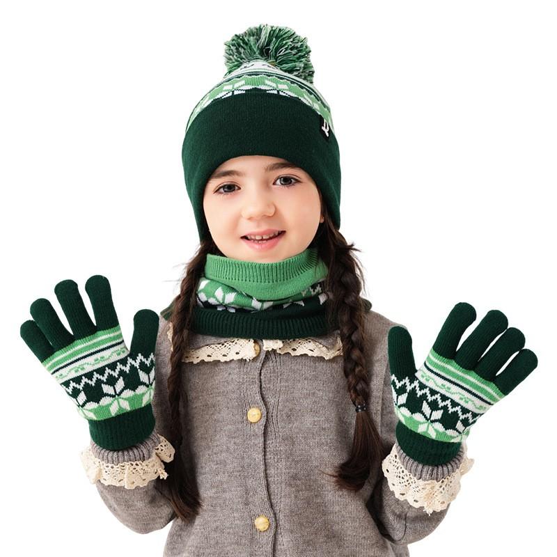 Kids Beanie Scarf Set Thick Warm Knit Hat Winter Outdoor Casual Wear