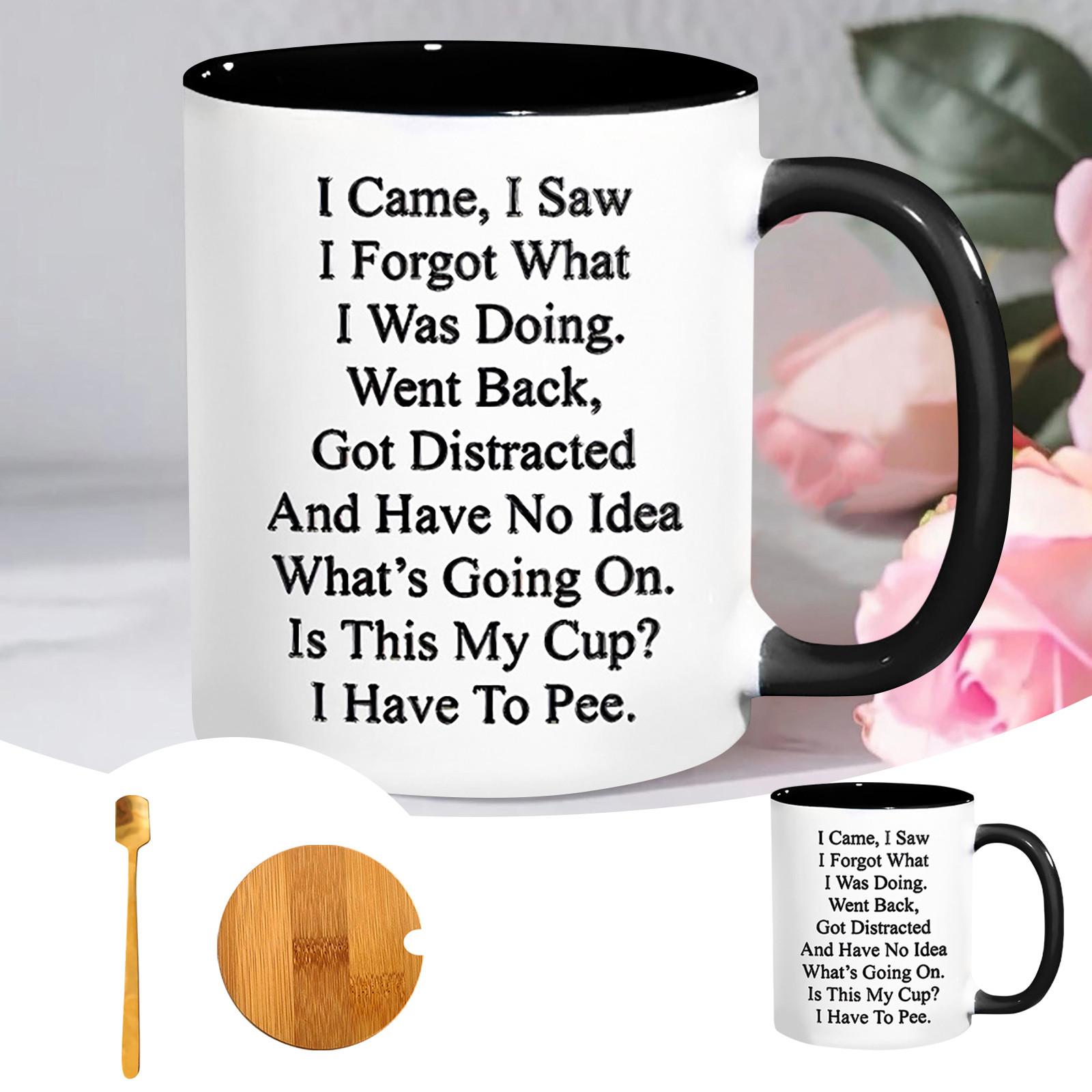 Funny Grandma s Wandering Mind Mug I Came I Saw I Forgot What I Was Doing Mug Old People Mug Work Mug Coffee Mugs Set with Rack белый