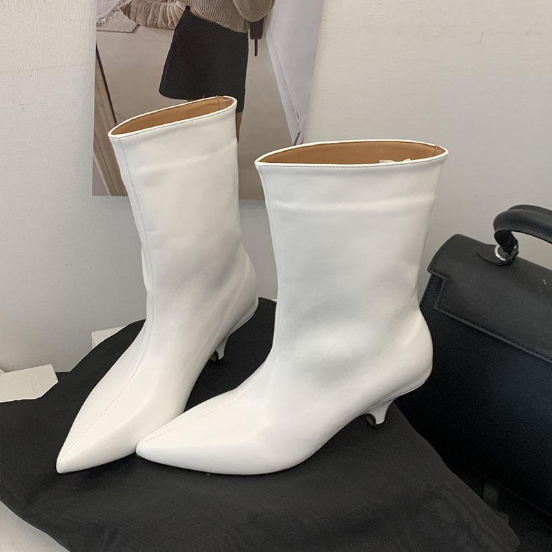 Fashion Fashion Pointed Toe Ladies Ankle Boots With Low Heel Shoes Female Slip On Footwear Women Short Western Booties Shoes Pumps