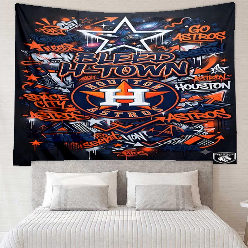 1PC Houston basketball Graffiti Art Quick-Dry Tapestry, Unique Design Tapestry, Suitable for Bedroom,Livingroom, Playroom,Heartwarming Holiday Gifts