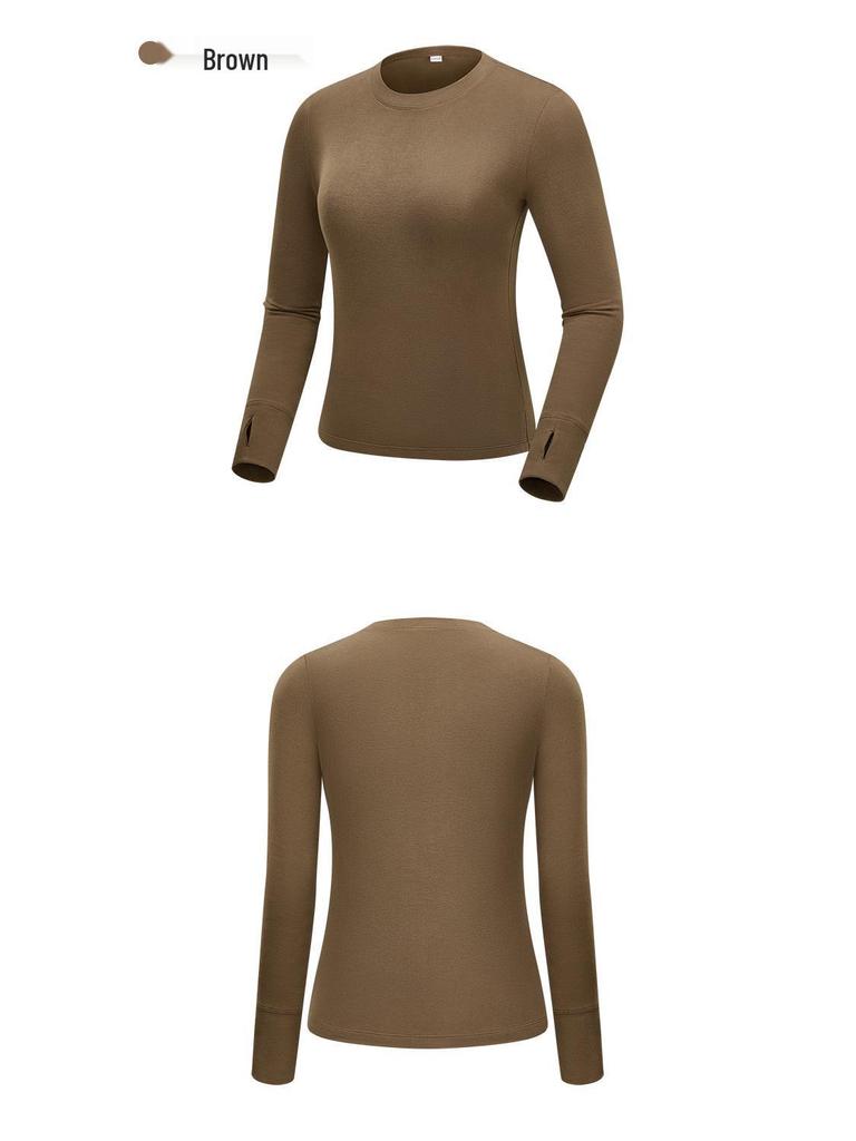 Women's Autumn/Winter Long Sleeve Slim-Fit Golf Top - Warm, Comfortable, Skin-Friendly, Round Neck Base Layer