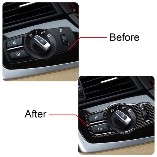 Interior Headlight Switch Buttons Cover Stickers for BMW F10 F07 F01