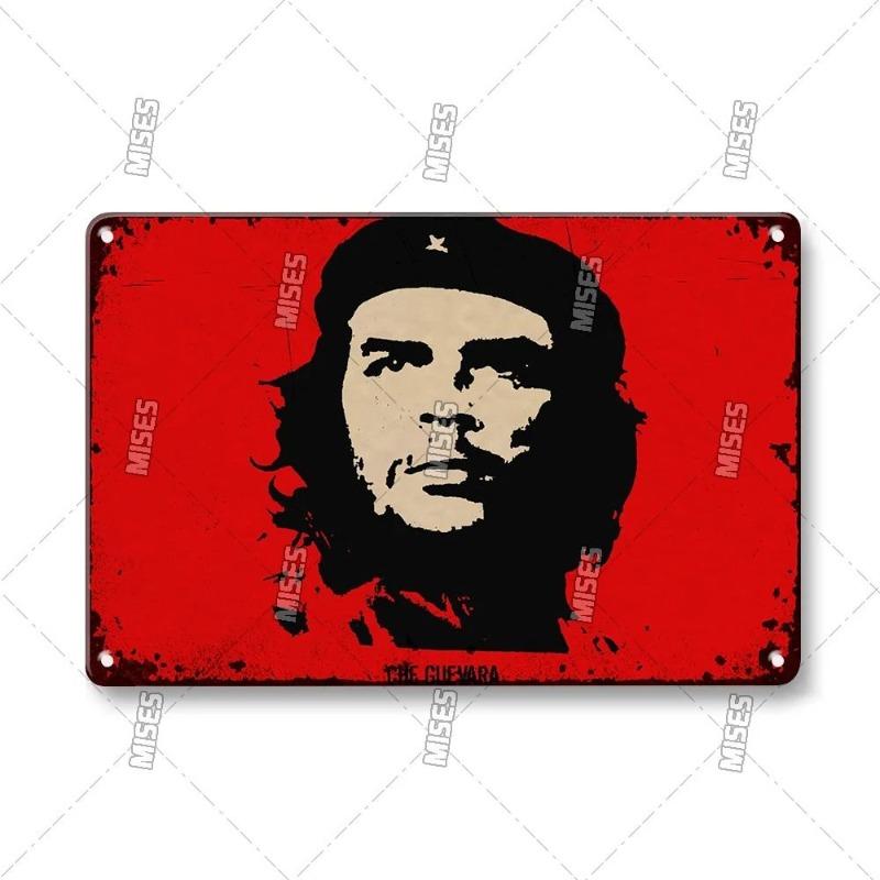 Che Guevara Metal Poster, Vintage Revolutionary Wall Art
