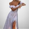 New Summer Women's Clothing Elegant and Fashionable Floral One-shoulder Dress for Women