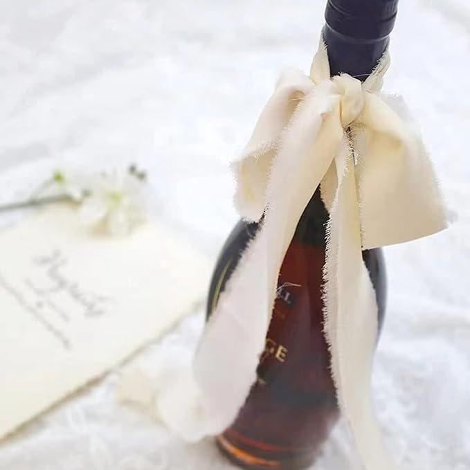 3 Rollen 4 cm x 3 m, handgefertigtes babyblaues Band zum Verpacken von Geschenken, Band mit ausgefransten Kanten zum Basteln, Dekorieren von Blumensträußen, Verpacken von Hochzeitsstoffen