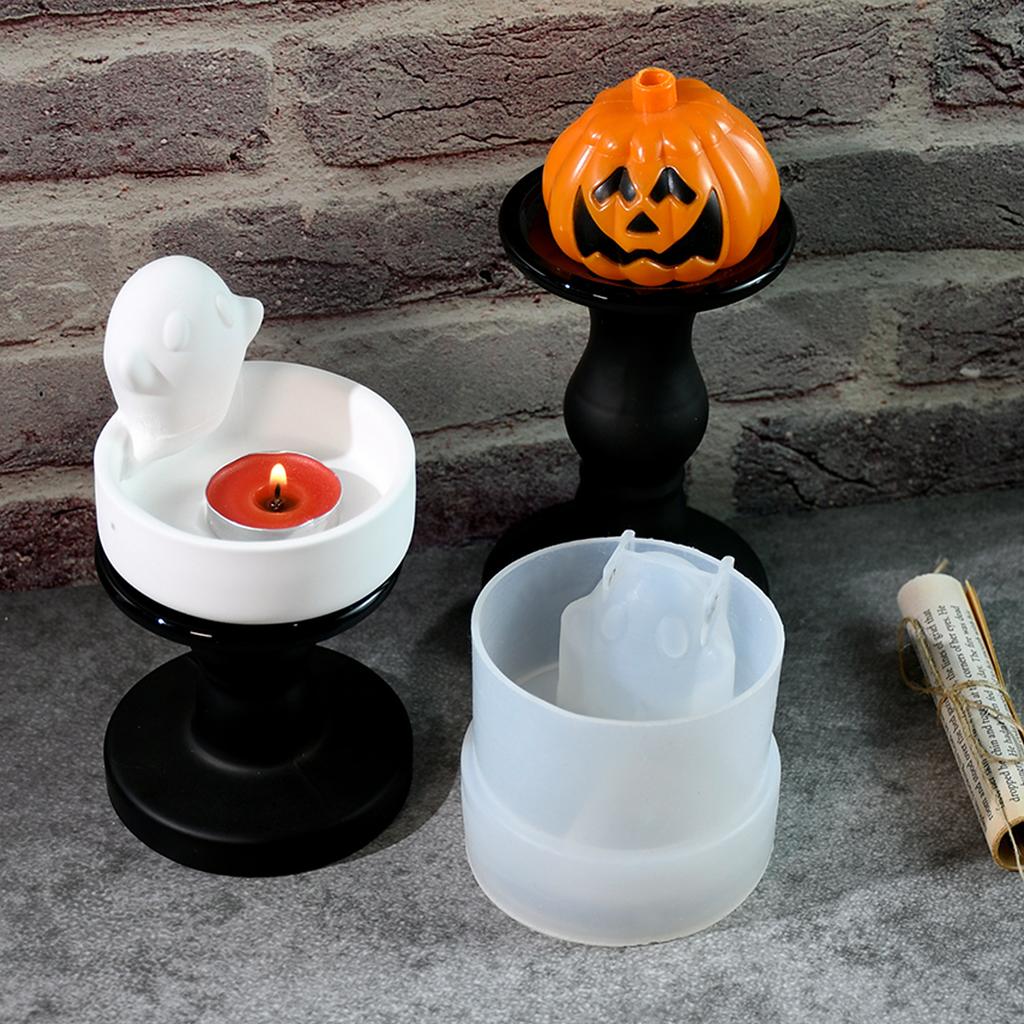 Floating Ghost Candle Holder Silicone Mold, 3D Epoxy Resin Plaster Candle Holder Mold Halloween DIY Art Gifts Home Accessories