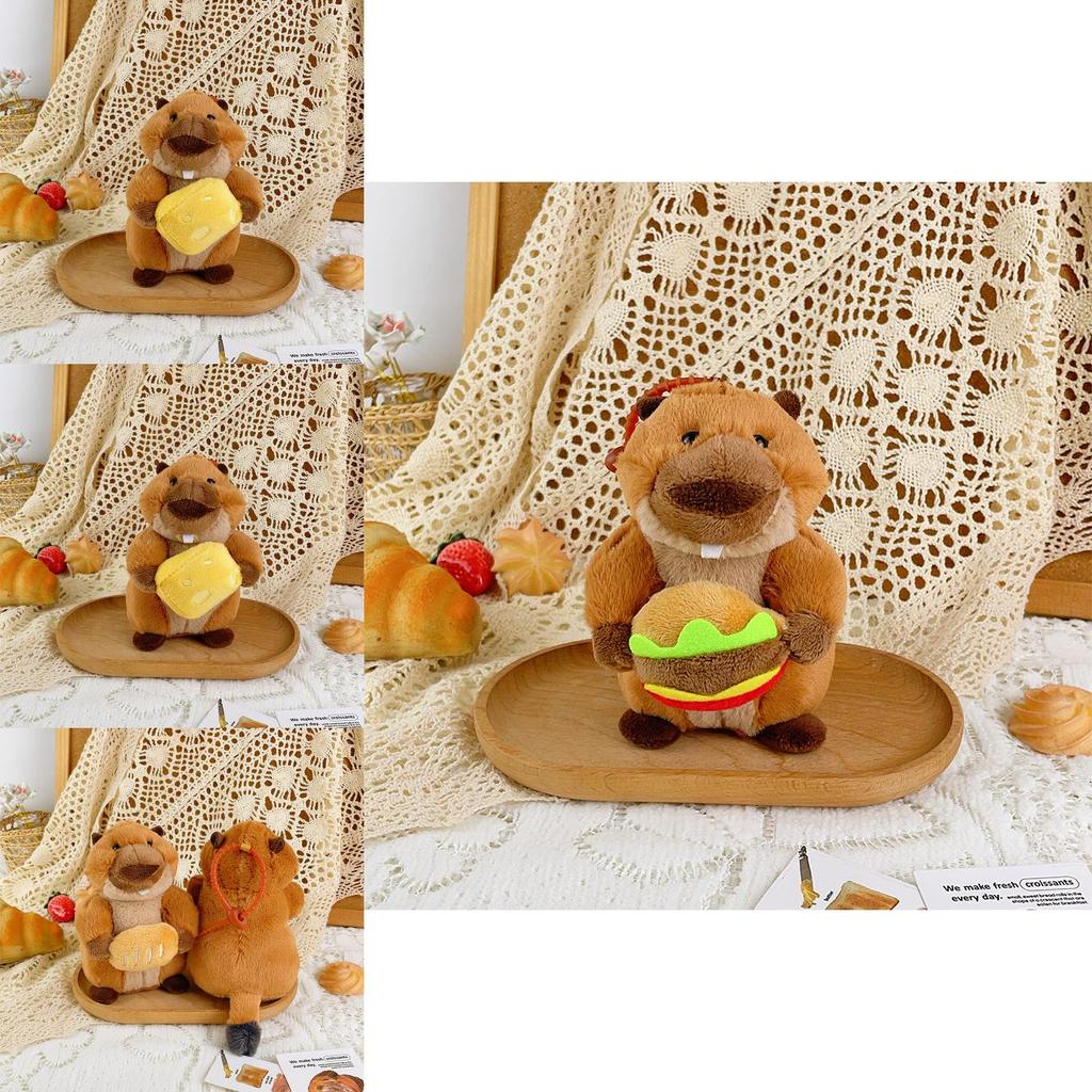 Plush Groundhog Keychain Toy With Pp Cotton Filling For Kids Rewards And Bag Decor