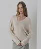 LEFTSEOUL Wool Blend Loose Fit V-Neck Knit [Cream]