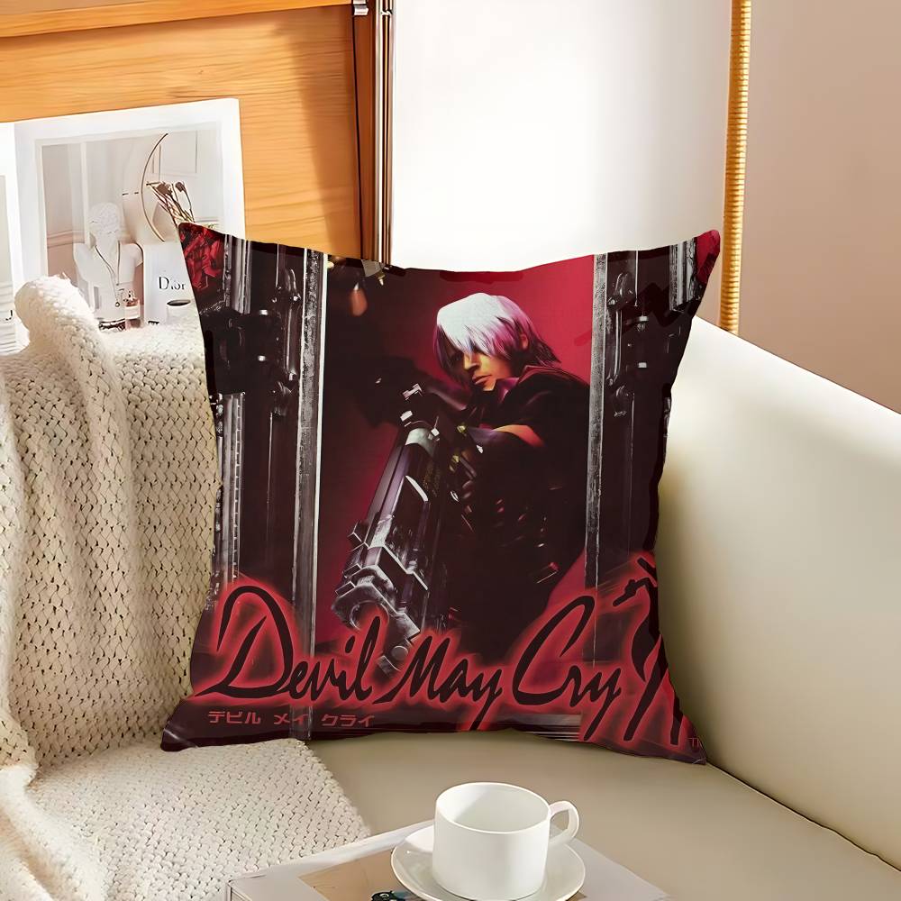 Classic D-Devil M-May C-Cry Action Game Pillow Covers Cartoon Sofa Decorative Home Double-sided Printing Short Plush Cute