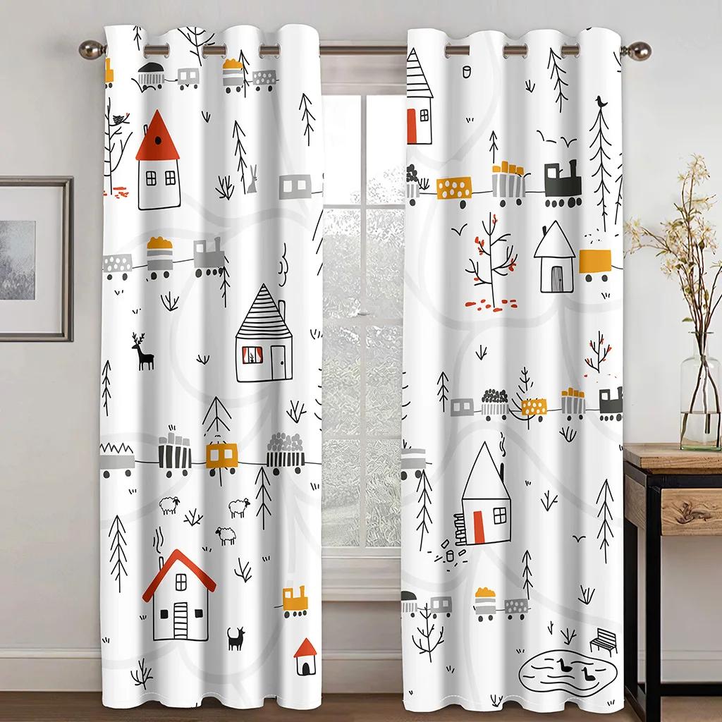 

3D печать Радуга милые животные дешевые мультфильм детские тонкие оконные шторы для девочек и мальчиков Декор для гостиной спальни 2 панели W50H130(CM)x2PCS&Hook