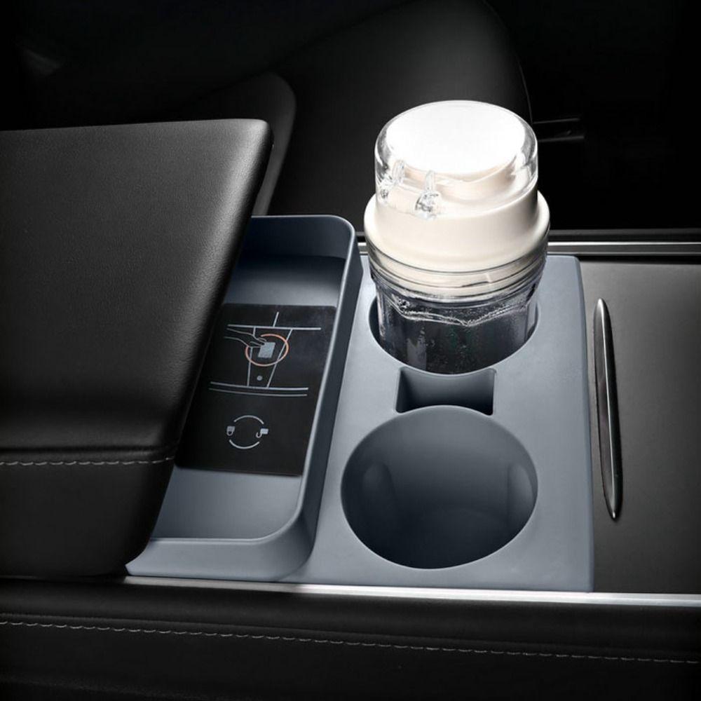 

Anti-rollover Car Center Console Cup Holder Anti-slip Interior Storage Compartment Long Journey сірий