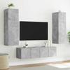 Vidaxl Ścienna Szafka Tv Z Led, Szarość Betonu, 80X35X31 Cm