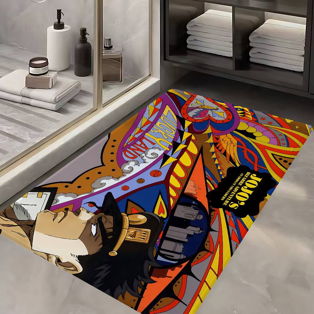 Anime JoJos Bizarre Adventure Kitchen Mat Kids Room Bedroom Decoration Balcony Anti-Slip Doormat Living Room Alfombra