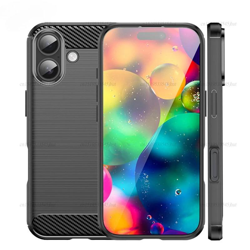For iPhone 17 Case Anti-knock Soft Silicone Carbon Fiber Back Cover For iPhone 17 Pro Max 17 Air Phone Case For iPhone 17 Case