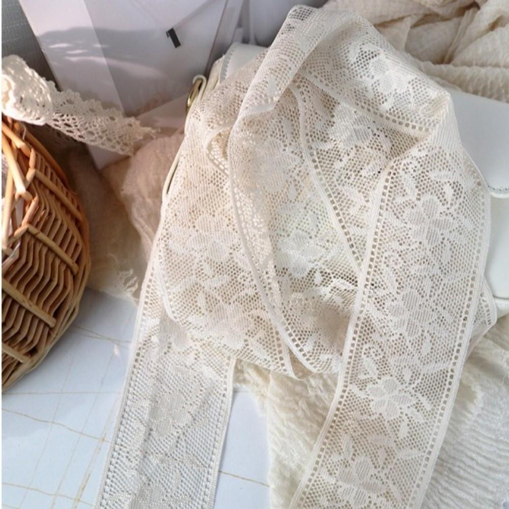 Thin Lace Wrap Scarves Floral Embroidery Neckerchief Evening Party Scarves  Dress Decoration