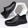 Business Soft Leather Soft Sole Non-slip Men's Shoes Dad Breathable Pedals Chinese and Elderly Casual Comfortable Men's Shoes Leather Shoes