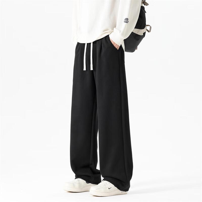 Men's Loose Wide-Leg Cotton Blend Sweatpants