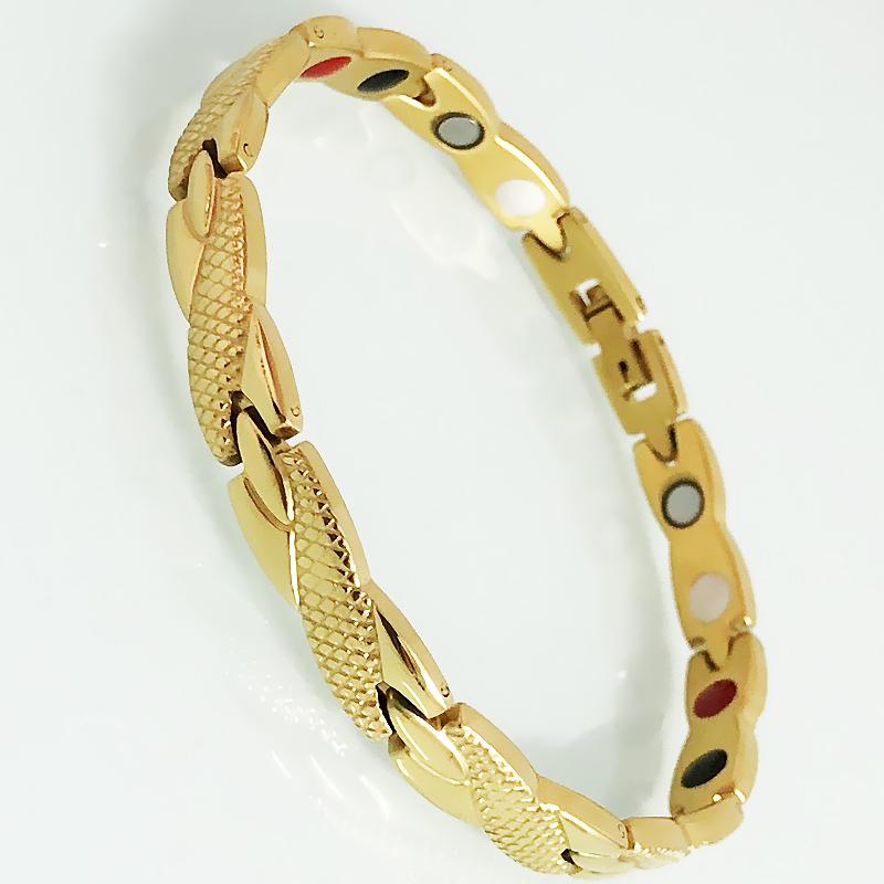 Cool Magnetic Therapy Bracelet for Man Women Waterproof Stainless Steel Snake Pattern Chain Bracelets Health Care Jewelry Gifts