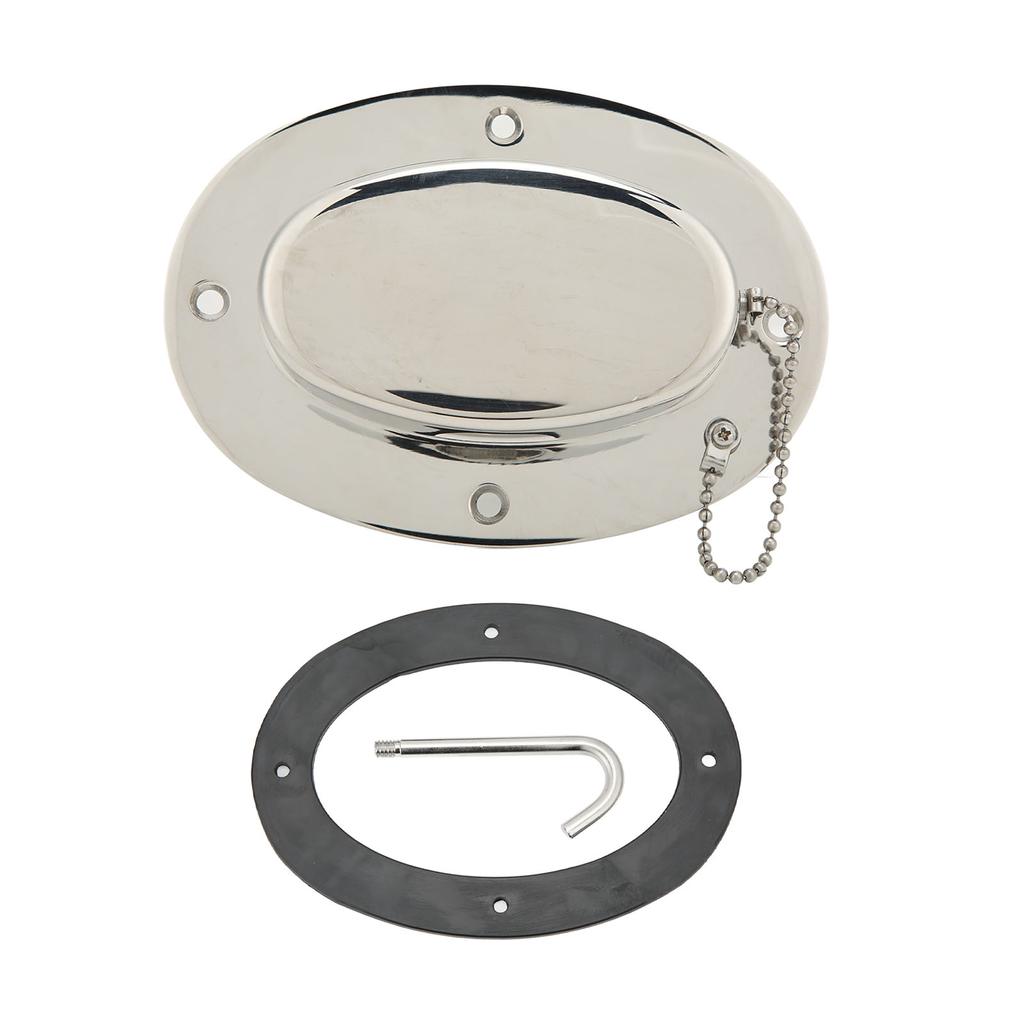 304 Edelstahl Ketten-Decksdurchführung mit Gummidichtung 6,32x4,47in Basis 4,3x2,31in Loch Marine Yacht Zubehör
