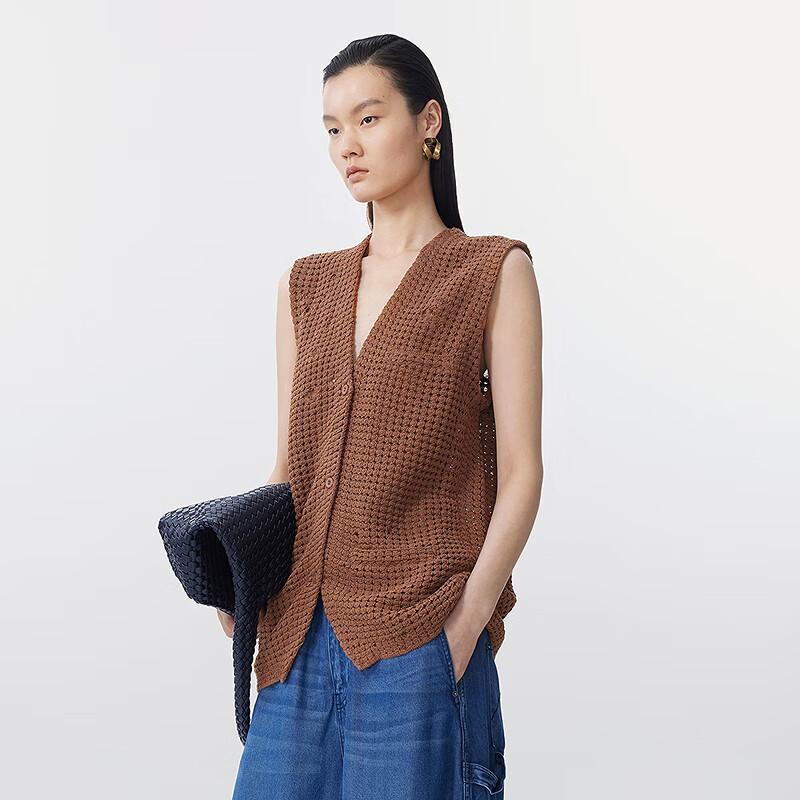 JNBY Summer V-Neck Open Front Knit Vest