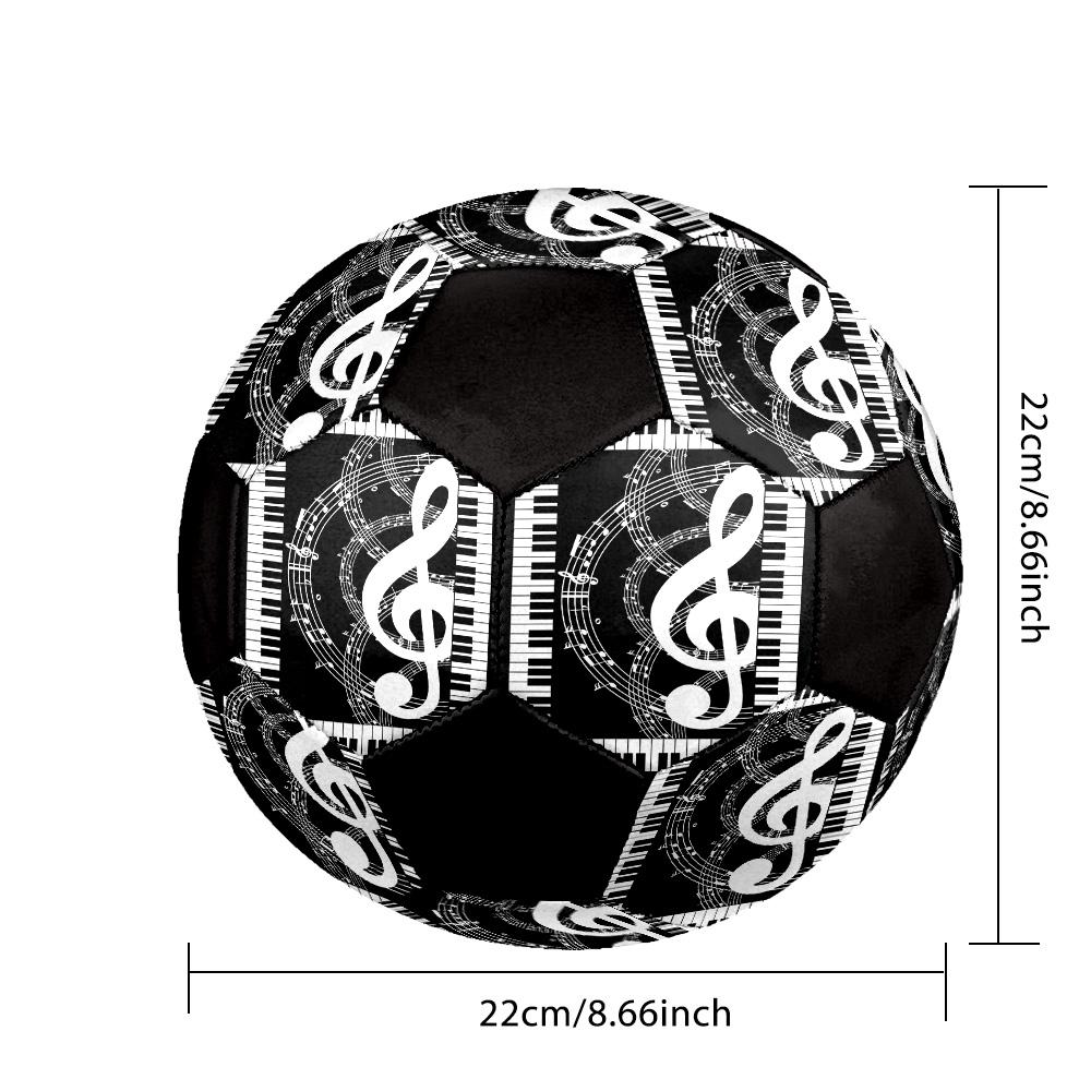 Music Note Indoor Soccer Ball Colorful All Ages Size 5 Machine Stitched PVC Competition Ready Durable High-Bounce