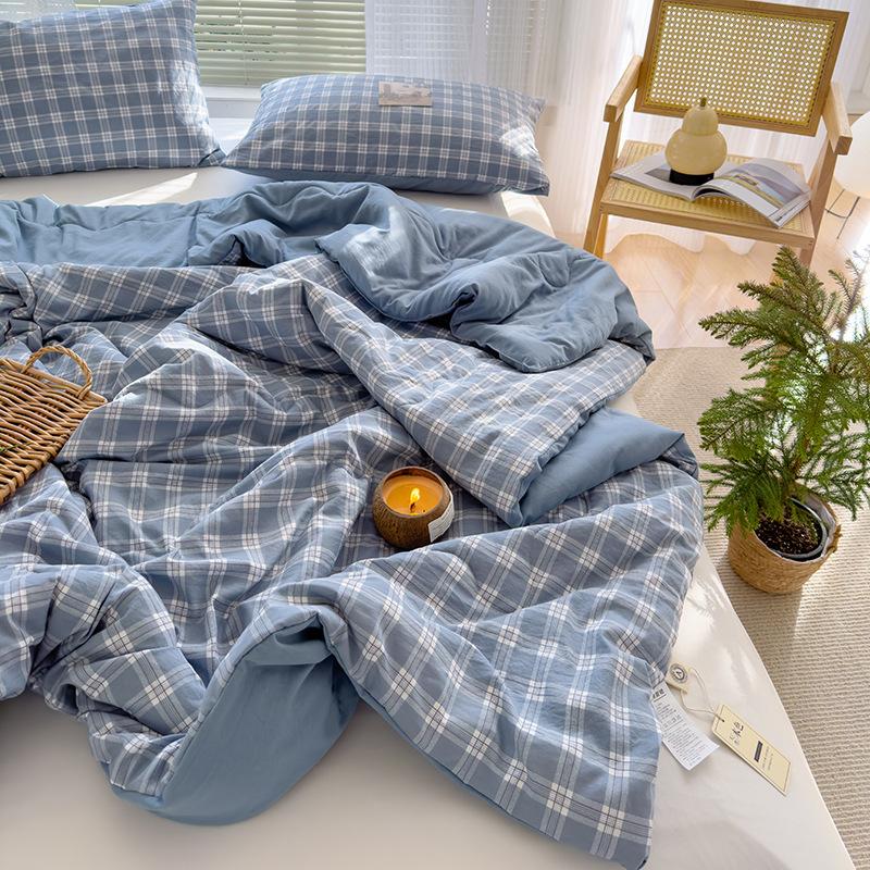 1pc Cotton Summer Quilt Air Conditioning Quilt Soybean Fiber Filling Thin Comforter Nordic Duvet Blanket Bed Four Seasons