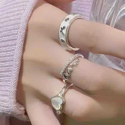 Elegant Adjustable Love Shell Ring for Girls and Couples