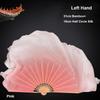 10cm Half Circle Silk Veil Chinese Short Bellydance Fan Hand Dye Adults Fan  Kid Women