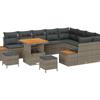 Garden Sofa Set with Cushions 12 Pcs Grey