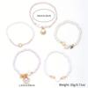 Ocean Wind Vacation Couple Bracelet Set Starfish Shell Bracelet Bohemian Pearl Stacked Bracelet