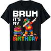 Broder Det Är Min Födelsedag Mästerbyggare Kloss Tegelsten Män Pojke Barn T-shirt