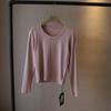 Bi Zheng 2025 Spring Korean Style Slim Fit Women's Long Sleeve Solid Color T-shirt (Model 3306)
