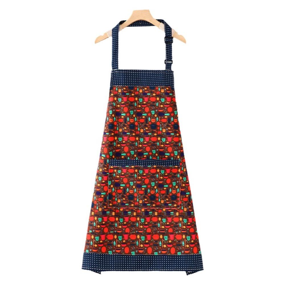 Wear Resistant Printed Apron Waterproof Women Waist Workwear Chef Apron Barbecue