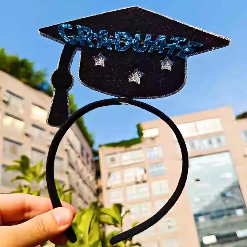 Non-slip Bachelor Cap Hair Hoop Celebrate Graduation Hat Hairband Graduation Party