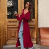 Hollow Breasted Sweater Long Dress Women Summer Party Dresses Cover Up Elegant Slim Split Maxi Vestidos Holiday Beach Robe