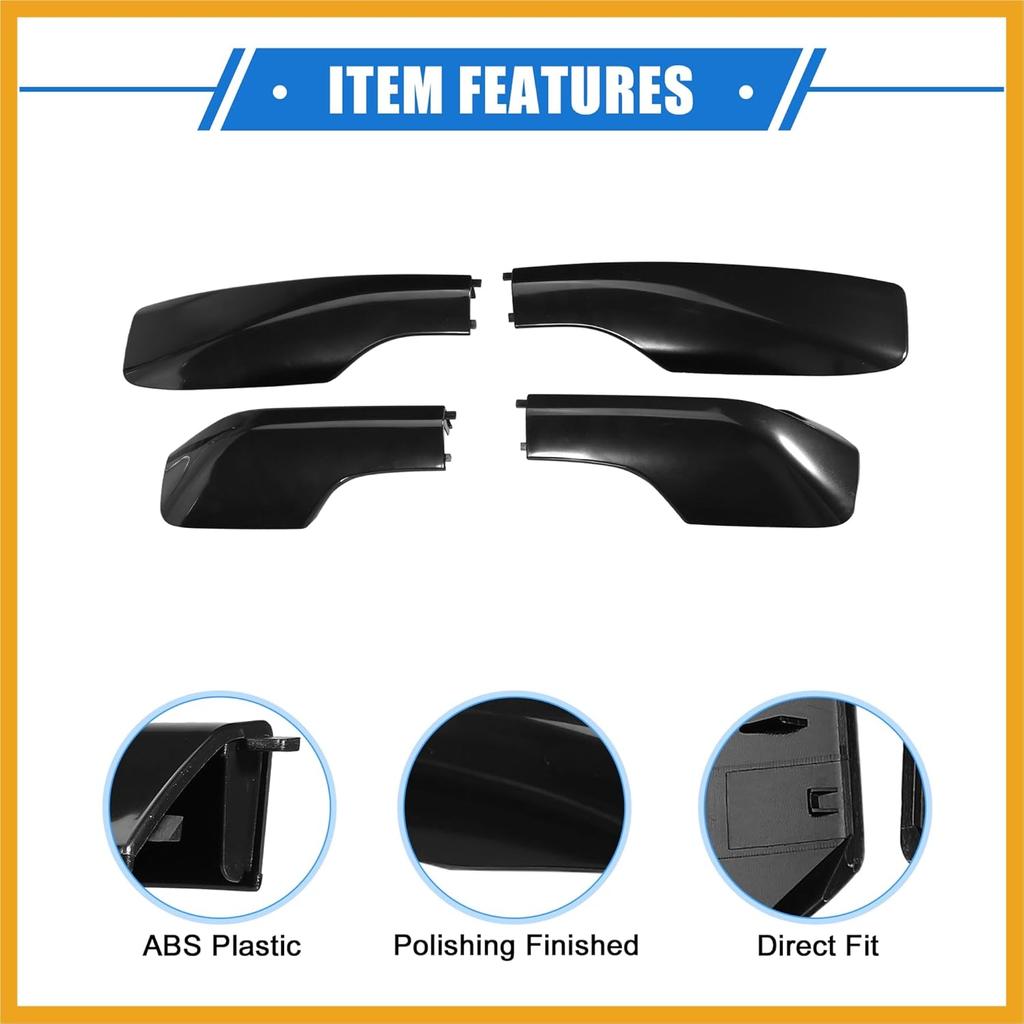 4pcs Car Roof Rack Side Rails End Cover Shell Cap Compatible for Toyota RAV4 2001-2005, Durable Plastic Black Cargo Rack Legs Protection Replacement