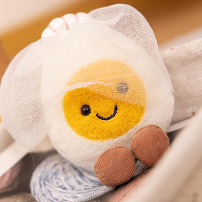 Britische gekochtes Ei Puppe lustiges Simulations-Ei Plüschpuppe pochiertes Ei Spielzeug Abschlussgeschenk