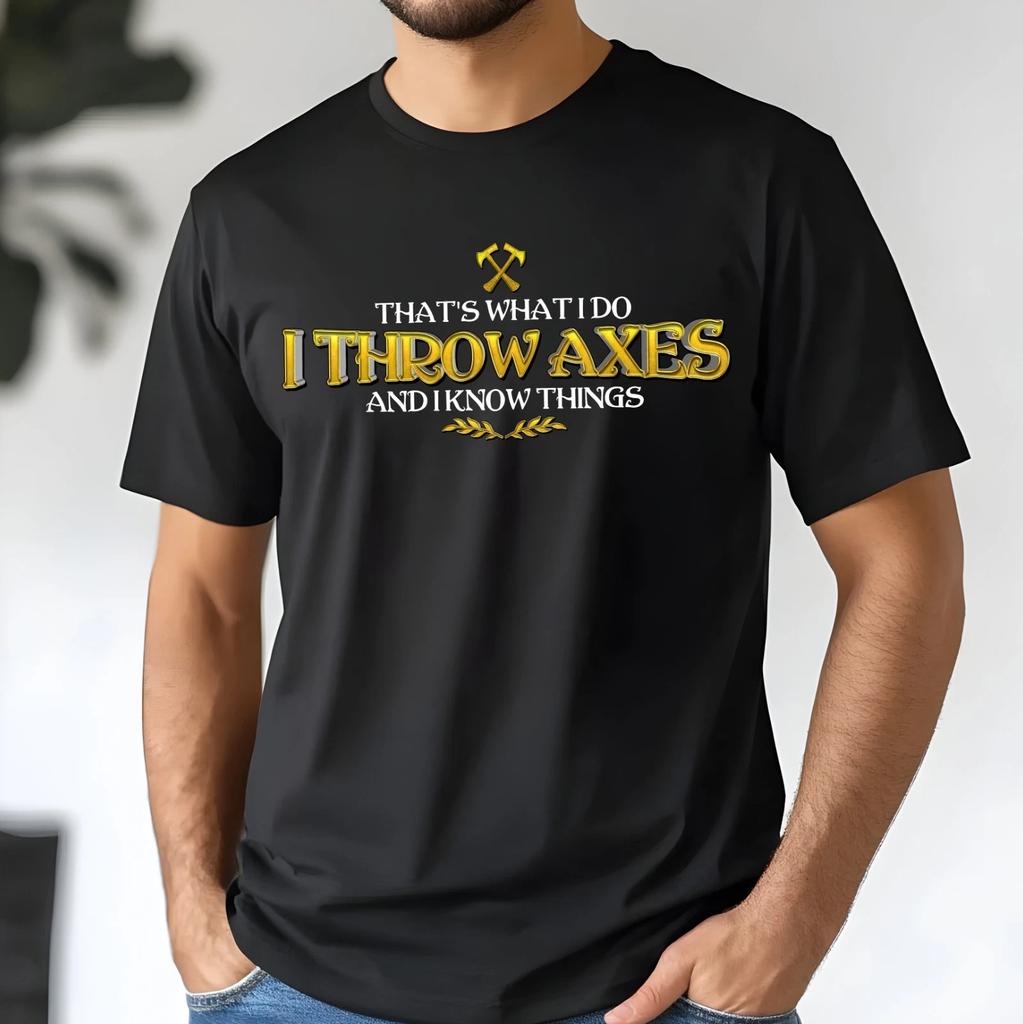 Funny Axe Throwing, I Throw Axes, Hatchet Thrower Vintage Retro Unisex T- Shirt