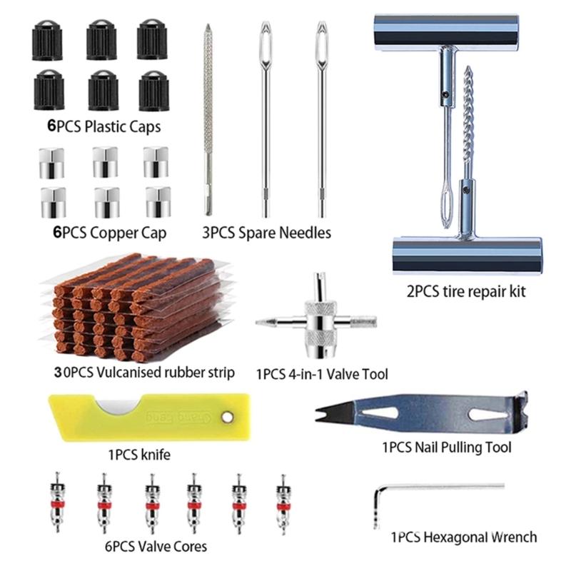Efficient Car Tyre Repair Set Car Punctured Tyre Repair Set Emergency Fixing Set