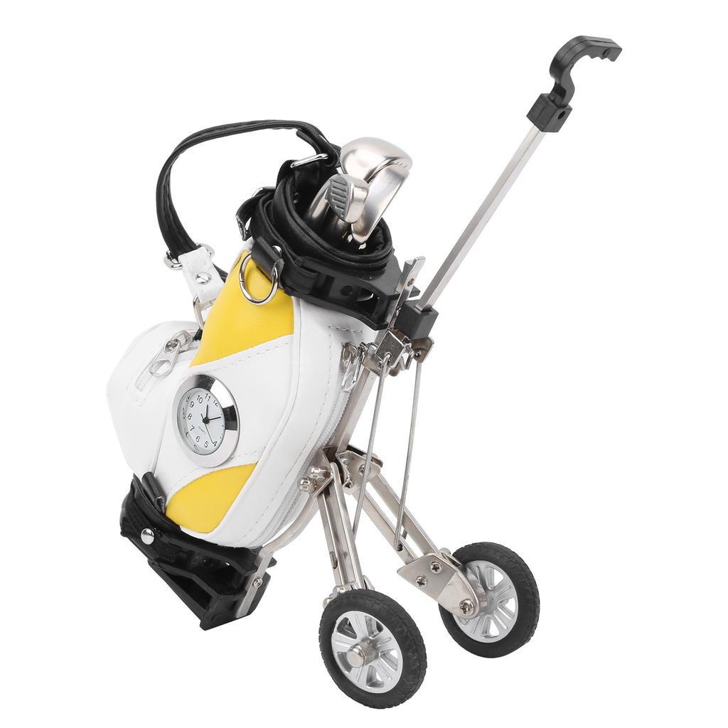 Stolní golfová sada per 3 kuličková pera a mini taška slitina zinku golfová taška na pera s hodinkami