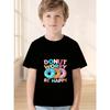 Europäische Größen Süßes kurzärmeliges T-Shirt für Jungen mit lustigem Donut-Cartoon-Aufdruck, Perfekt für den Sommer
