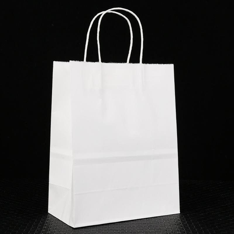 

10/25pcs gift kraft paper bags holiday shopping DIY multifunctional recyclable paper bags with handles can be wholesale 10PCS&15x8x21cm білий