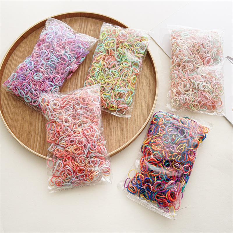 1000 pcs of new-style girls' hair accessory hair bow elastic hair tie disposable rubber band children's product
