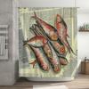 Artistic Fish Shower Curtain | Vintage Newspaper Background
