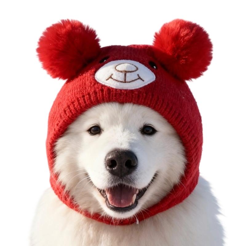 Holiday Dog Hat Warm Thicken Weave Knitted Hat For Small to Large Animals Party Indoor Use