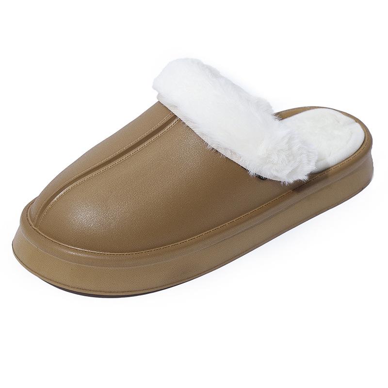 New winter waterproof shell cotton slippers warm outer wear ins non-slip home removable cotton slippers