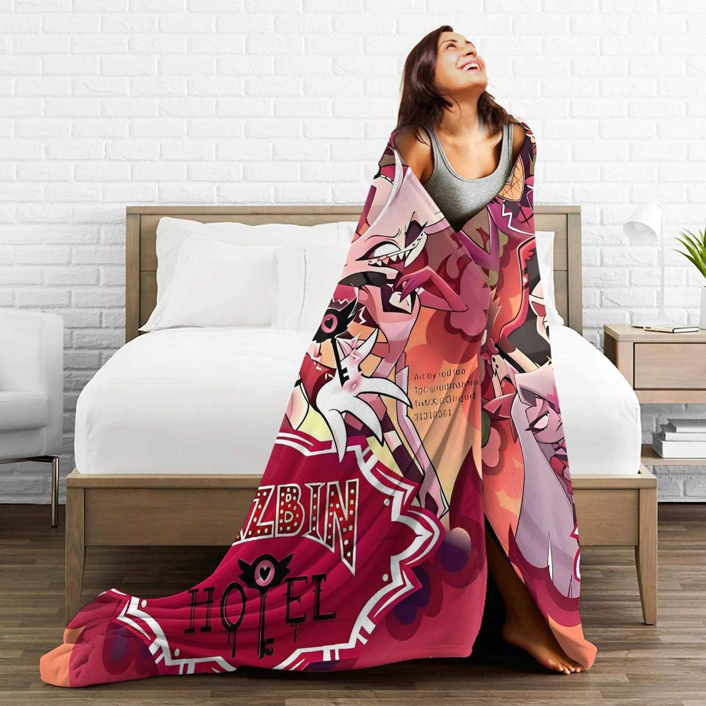 VOX H-Hazbin Hotel Alastor Game Flannel Blankets Super Soft Throw Blanket for Home Decor Office Print Bedspread Sofa Bed Cover